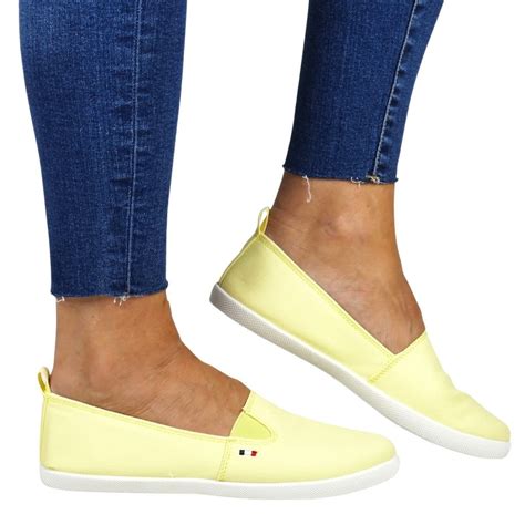 DAMSKIE TENISÓWKI WSUWANE SLIP ON BUTY SPORTOWE 7655 ŻÓŁTE NEWS