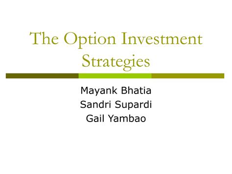 Options Trading Strategies | PPT