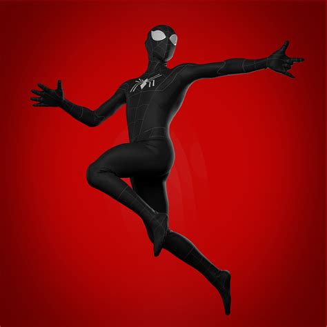 Spectacular Spider Man Sewing Dye Sub Pattern Black Suit I Male Cosplay