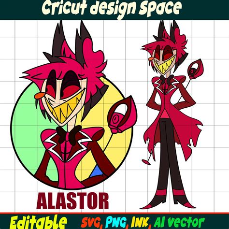 Editable Alastor Hazbin Hotel Svg Alastor Head Sticker Svgpngink