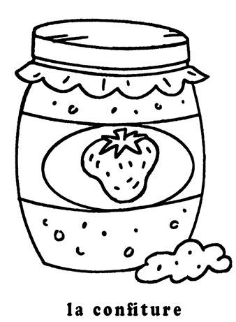 A Jar With A Strawberry In It And The Words La Confiture Written Below