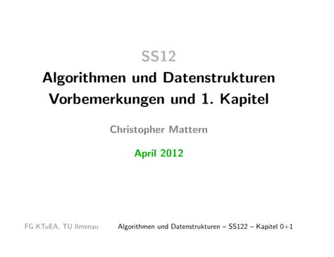 Algorithmen Und Datenstrukturen