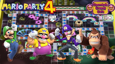 Mario Party Luigi Vs Wario Vs Waluigi Vs Donkey Kong Goomba S Greedy