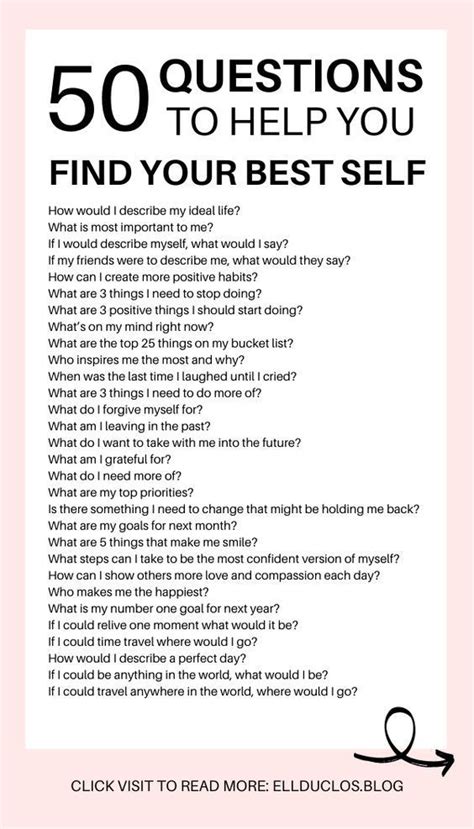 50 Questions To Answer To Find Your Best Self Artofit