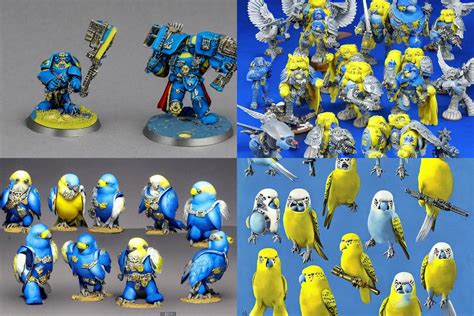 Krea A Portrait Of A Budgerigar As A Space Marine From The Warhammer