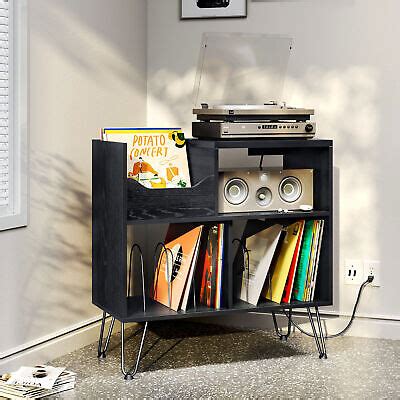 Tc Homeny Rgb Led Vinyl Record Player Stand Album Turntable Cabinet