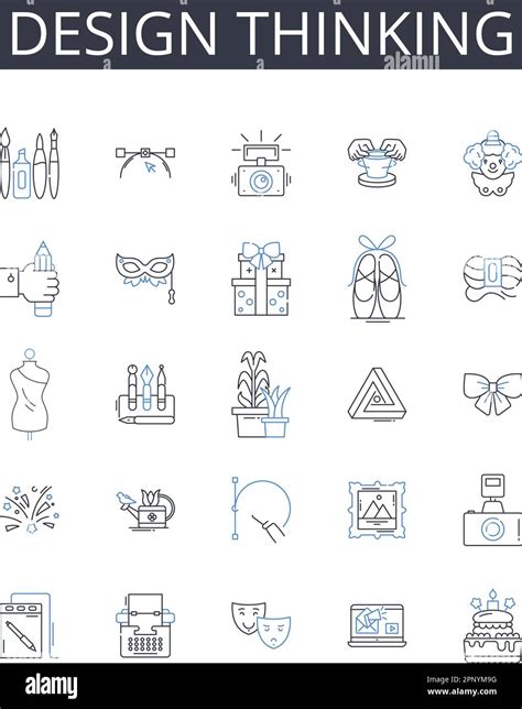 Design Thinking Line Icons Collection Creative Process Strategic