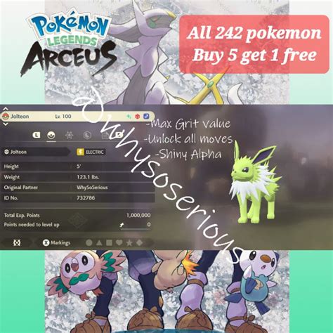 Pokemon Legend Of Arceus Shiny Alpha Jolteon Battle Ready Digital