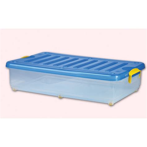 Caja Bajo Cama Fabricada En Material Translucido Eurobox 4 Uds DENOX