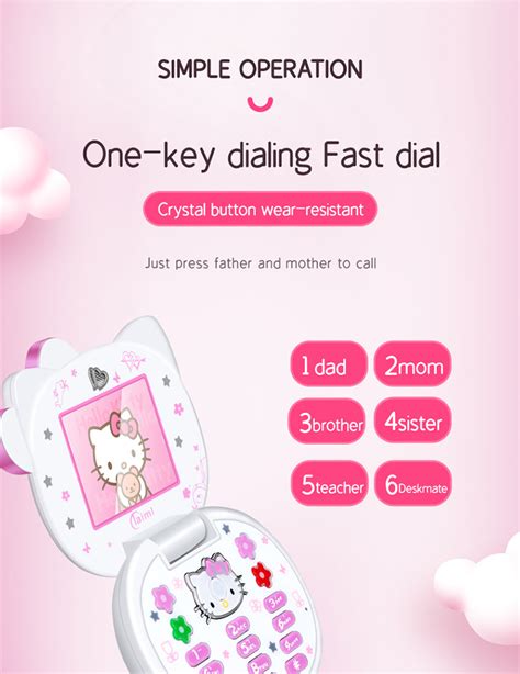 Cute Girl T Mini Mobile Phones Flip Cartoon Dual Sim Card Cellphone