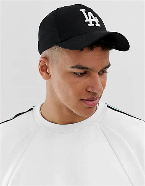 New Era Mlb 9forty La Dodgers Adjustable Cap In Black Asos