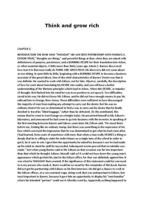 Think and grow rich - Think and grow rich CHAPTER 1 INTRODUCTION THE