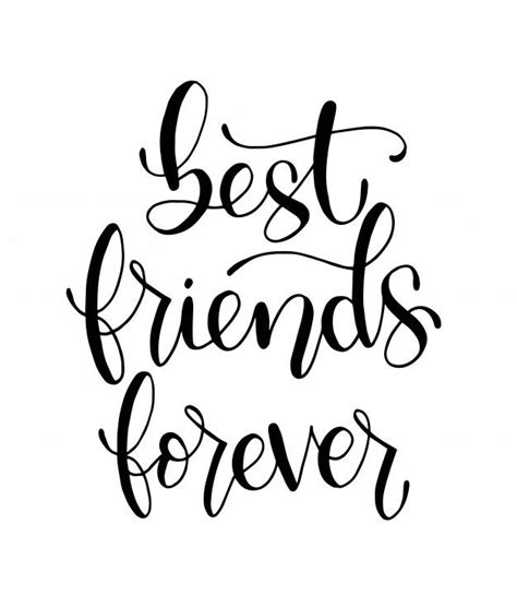 Premium Vector Best Friends Forever Hand Lettering Motivational