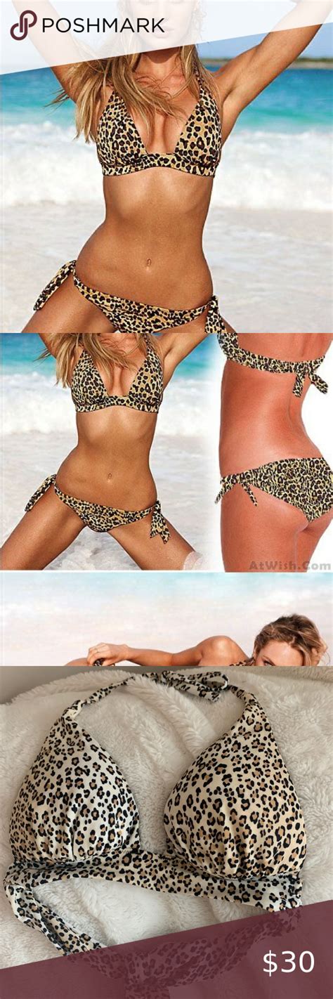 Victorias Secret Leopard Halter Bikini Bikinis Halter Bikini