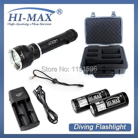 One Set Hi Max X Lm Cree Xm L Lumen Led Diving Torch Scuba