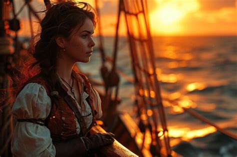 Premium Photo | Female pirate