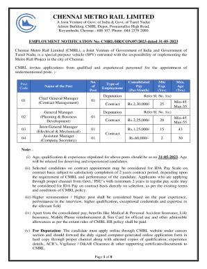 Fillable Online Indianrailways Gov Chennai Metro Rail Limited Cmrl