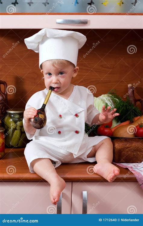 Baby chef stock photo. Image of costume, kitchen, expressions - 1712640