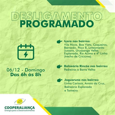 COMUNICADO DESLIGAMENTO PROGRAMADO