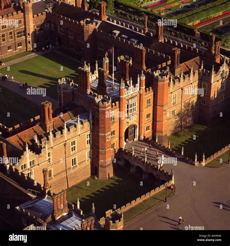 Gatehouse Of Hampton Court Palace Surrey Uk Aerial View Built By Stock