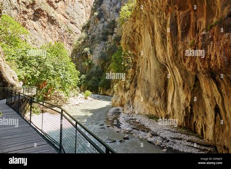 Footbridge Running Through Saklikent Gorge Near Fethiye Mugla Turkey