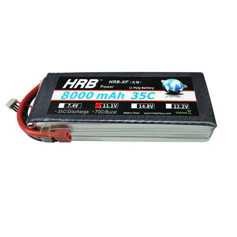 Hrb Lipo Battery 2s 3s 4s 6s 7 4V 11 1V 14 8V 22 2V 8000mAh 35c Lithium