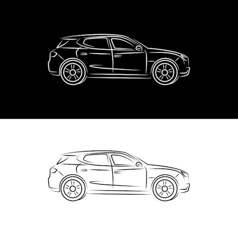 Premium Vector | Car line art for logo and tshirts