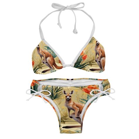 Kangaroo Women S Bikini Set With Detachable Sponge And Adjustable Strap