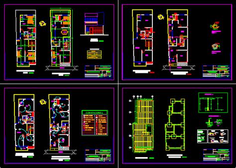 Vivienda Dos Plantas En Autocad Librer A Cad