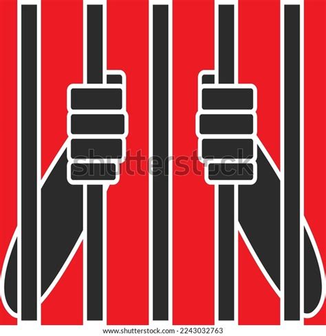 Hands Holding Prison Bars Man Jail Stock Vector (Royalty Free ...