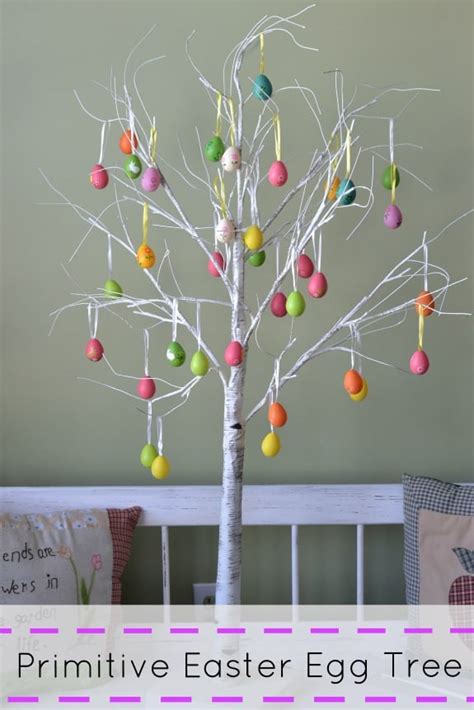 Primitive White Branch Easter Egg Tree Decorative Idea - Savvy Saving ...