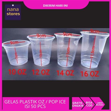 Jual Gelas Plastik Cup Pop Ice Buble Gelas Plastik Bening Ukuran 10oz