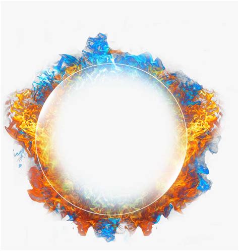 Fire Fireball Circle Shape Bluefire Element Magic Png Flame Png Image