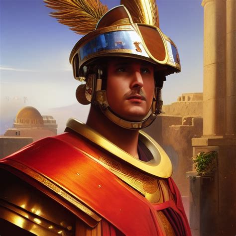 Elim Portrait Of A Futurism Cyberpunk Vaporwave Roman Centurion