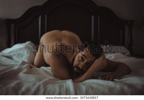 Artistic Nude Man Lying Bed White Stock Photo Shutterstock