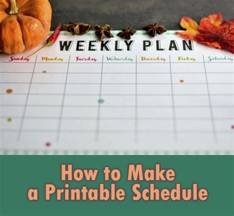 Printable Schedule Maker Free Weekly Planner Samples