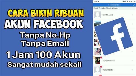 CARA BIKIN AKUN FACEBOOK BANYAK BUAT NUYUL APLIKASI PENGHASIL PULSA