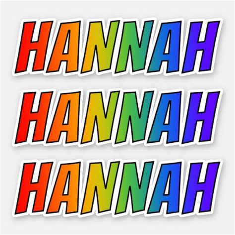 First Name Hannah W Fun Rainbow Coloring Sticker Zazzle