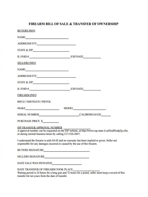 Printable Gun Transfer Form Printable Forms Free Online