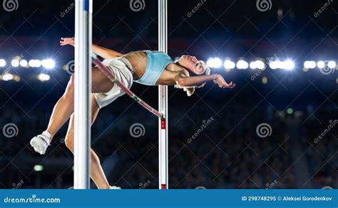 High Jump Championship Professional Female Athlete On World