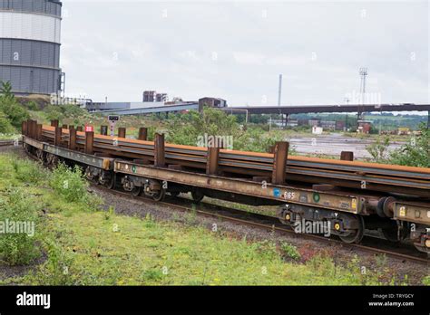 Long Railtrack Ready For Export To France At Scunthorpe Steel Works