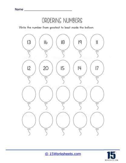 Ordering Numbers Worksheets Up To 1000 Worksheets Library