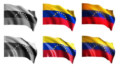 Banderas De Venezuela Ondeando Conjunto Vista Frontal Movimiento Png Dibujos Claro Seco