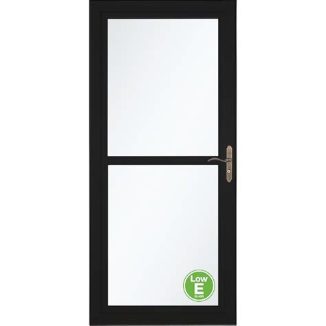 Larson Tradewinds Selection Low E 36 In X 81 In Black Aluminum Reversible Hinge Storm Door Full