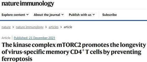 Nat Immunol 陆军军医大学多单位合作，叶丽林 尹芝南 徐建青揭示病毒特异性cd4 T细胞免疫记忆维持新机制 信号 死亡 叶丽林