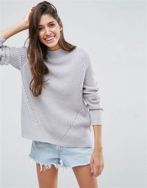 Asos Ultimate Chunky Sweater With Slouchy High Neck Cute Sweaters At