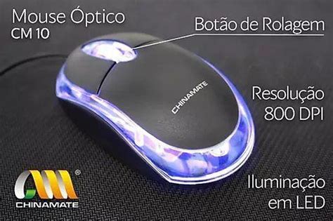 Mouse Ptico Usb Cm Chinamate Fio Mouse Fio Magazine Luiza