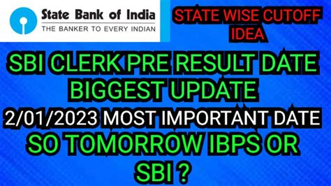 SBI Clerk Pre Result Date Is Out Good News Regarding Cutoff Sbi