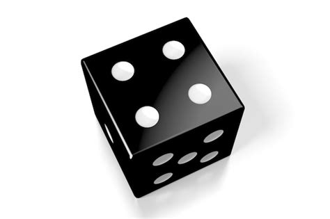 Premium Photo Black Dice With Four Dots Isolated On White Background