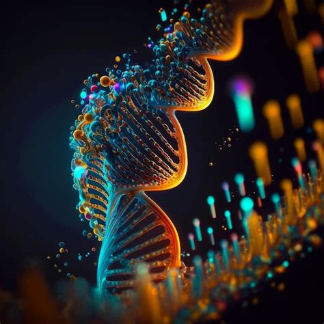 Visualización de la estructura del gen de la molécula de adn como